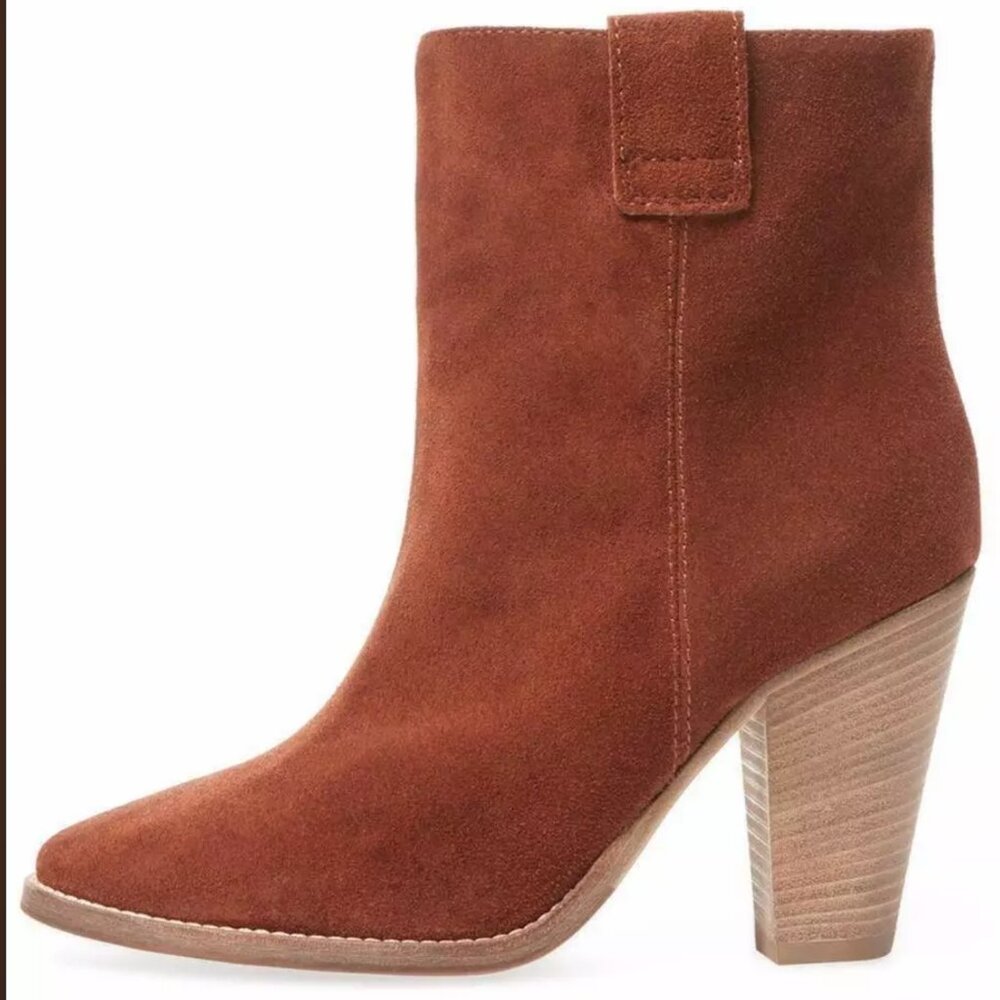 Aquatalia Terracotta Suede Flo Ankle Boots Sz 8